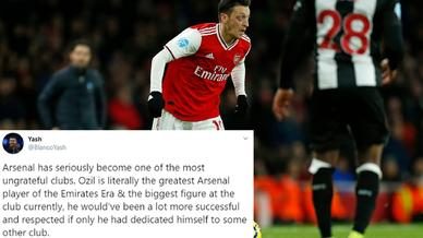 Fans react as Arsenal leave Ozil out of 