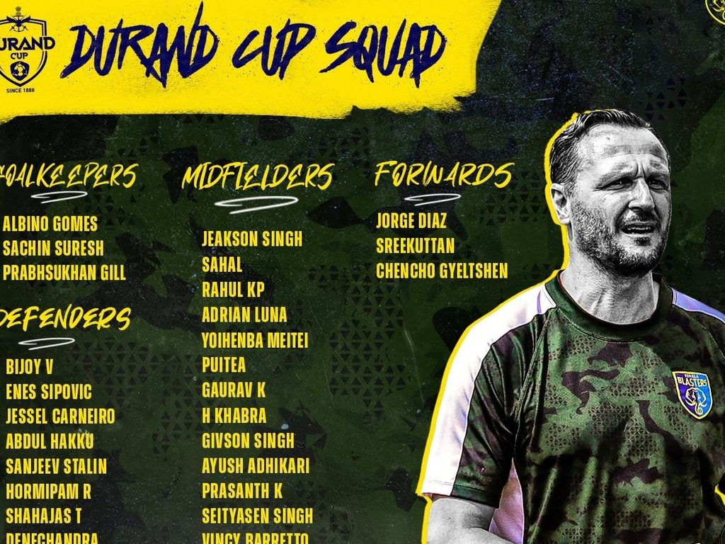 Kerala Blasters FC announces Durand Cup 2021 squad